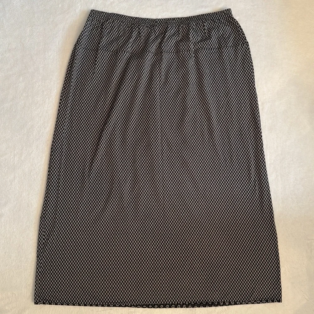 {NWT} Gudrun Sjoden | Geometric Print Lyocell Stretch Skirt Black/Gray (XL) - Picture 9 of 15